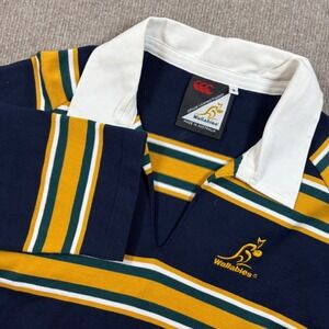 VTG Canterbury Navy Yellow Striped Austrialia Wallabies Rugby Polo Women's Sz 16